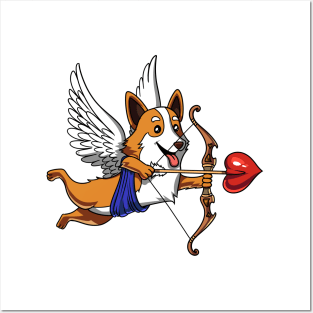 Corgi Dog Cupid Posters and Art